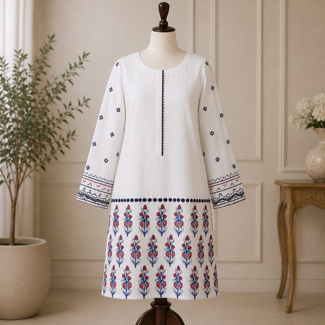 Elegant White Printed Top for Women