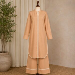 Light Camel 2 Piece Lawn Suit for Women