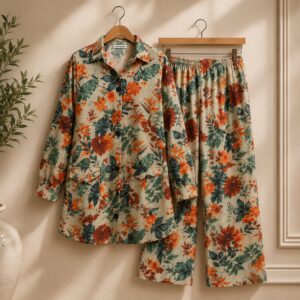 Skin Floral Printed Co-ord Set for Women