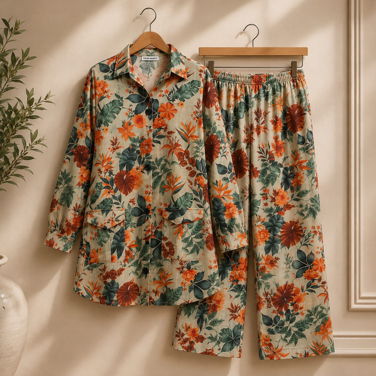 Skin Floral Printed Co-ord Set for Women