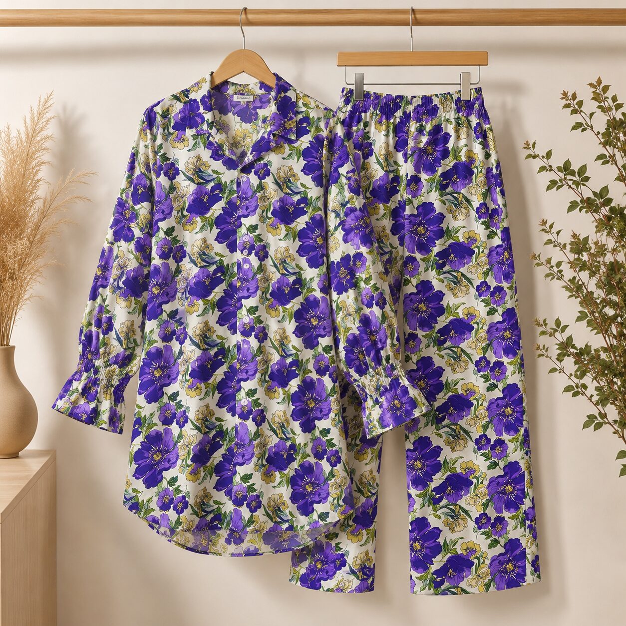 White Floral Printed 2 Piece Co-Ord Set