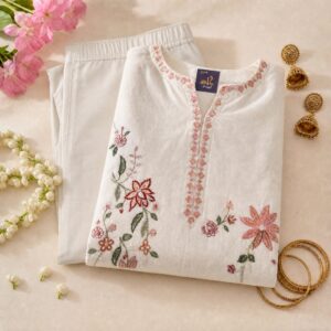 Premium Skin color 2-Piece Embroidered Suit