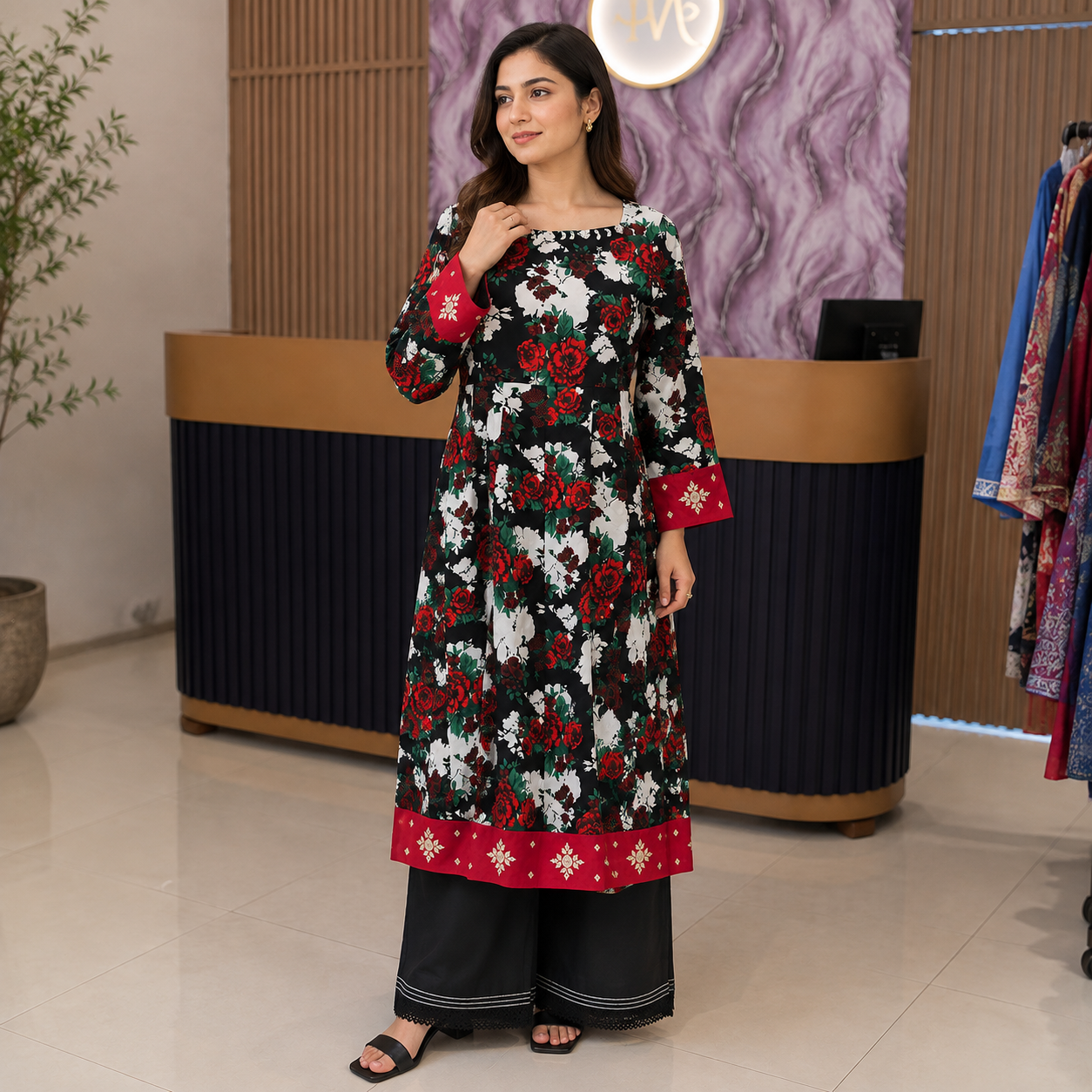 2-Piece Multicolor Printed Lawn Suit For Woman - Image 3