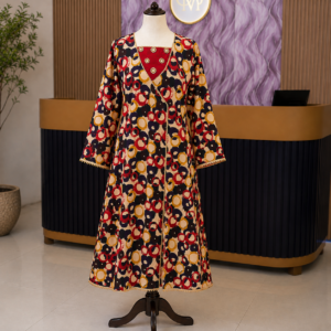 Multicolor Printed Full-Length Frock For Woman