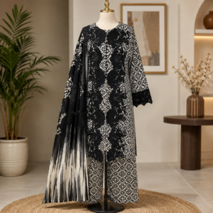 3-Piece White Chickenkarri Suit